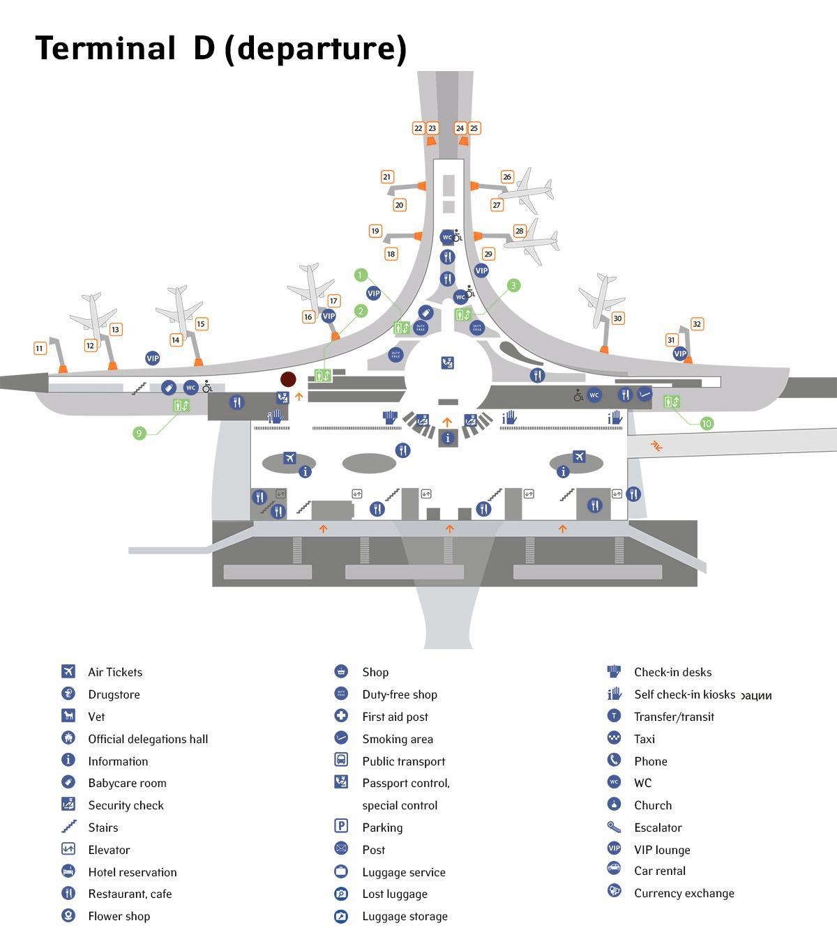 Аеропорт Шереметьєво карта терміналу D