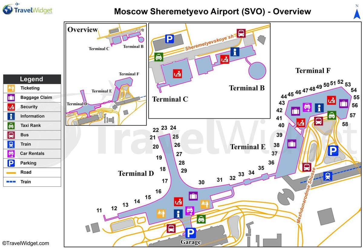 Московський аеропорт Шереметьєво карта