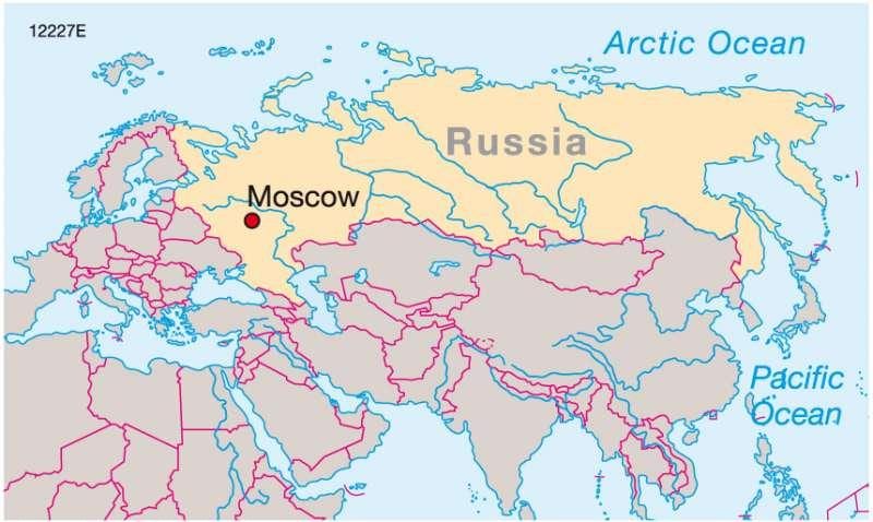 Москва на карті Росії