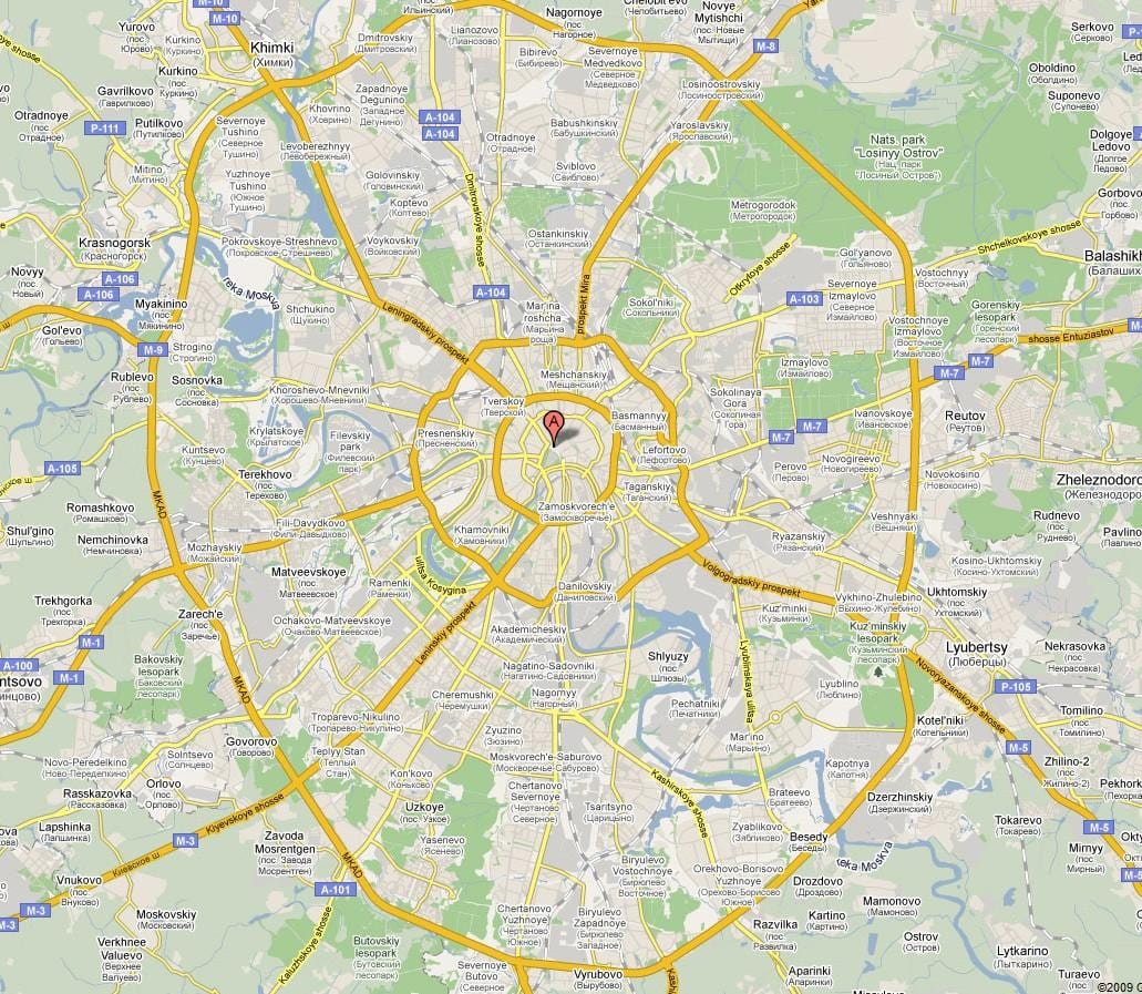 Москва карті передмістя
