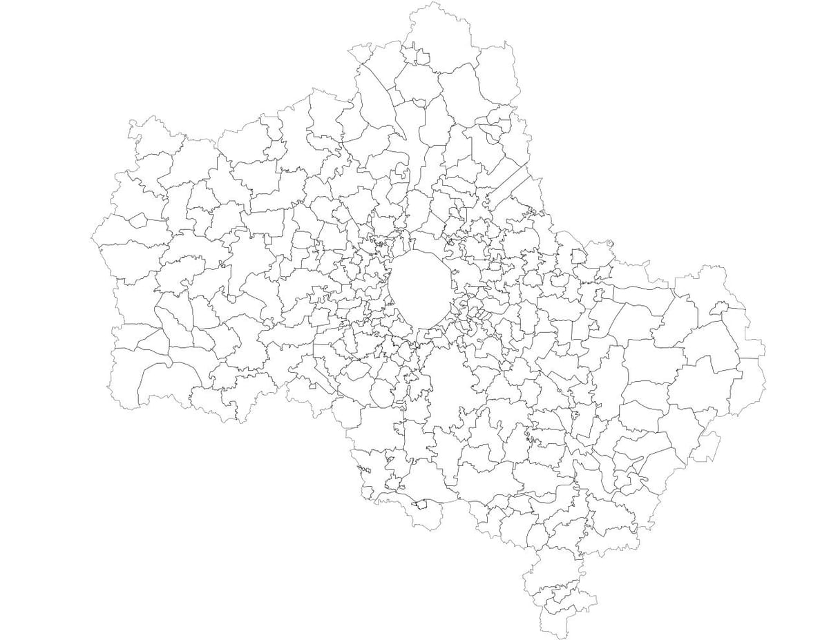 Москва муніципалітети карті