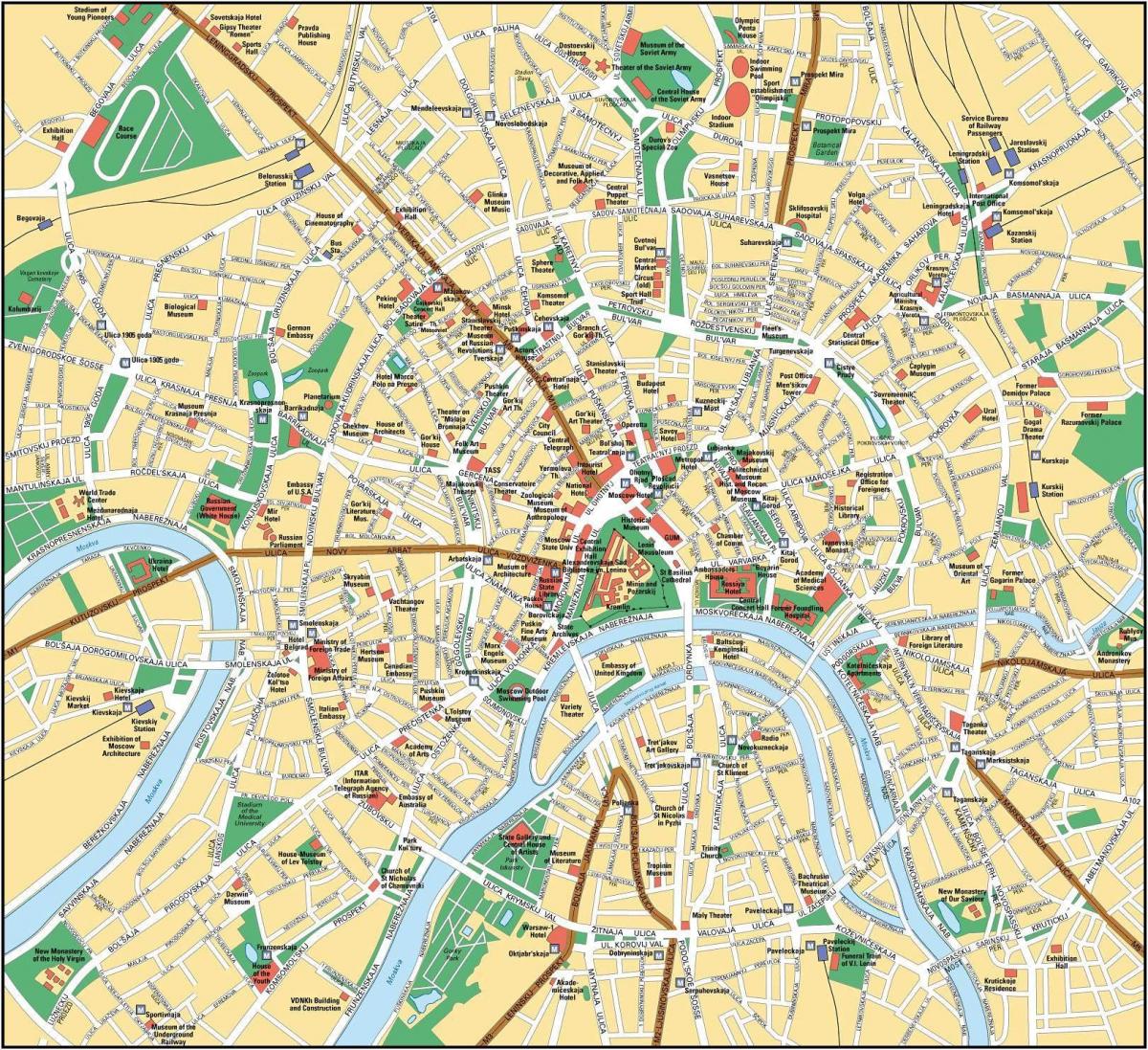 карта Москви англійською мовою
