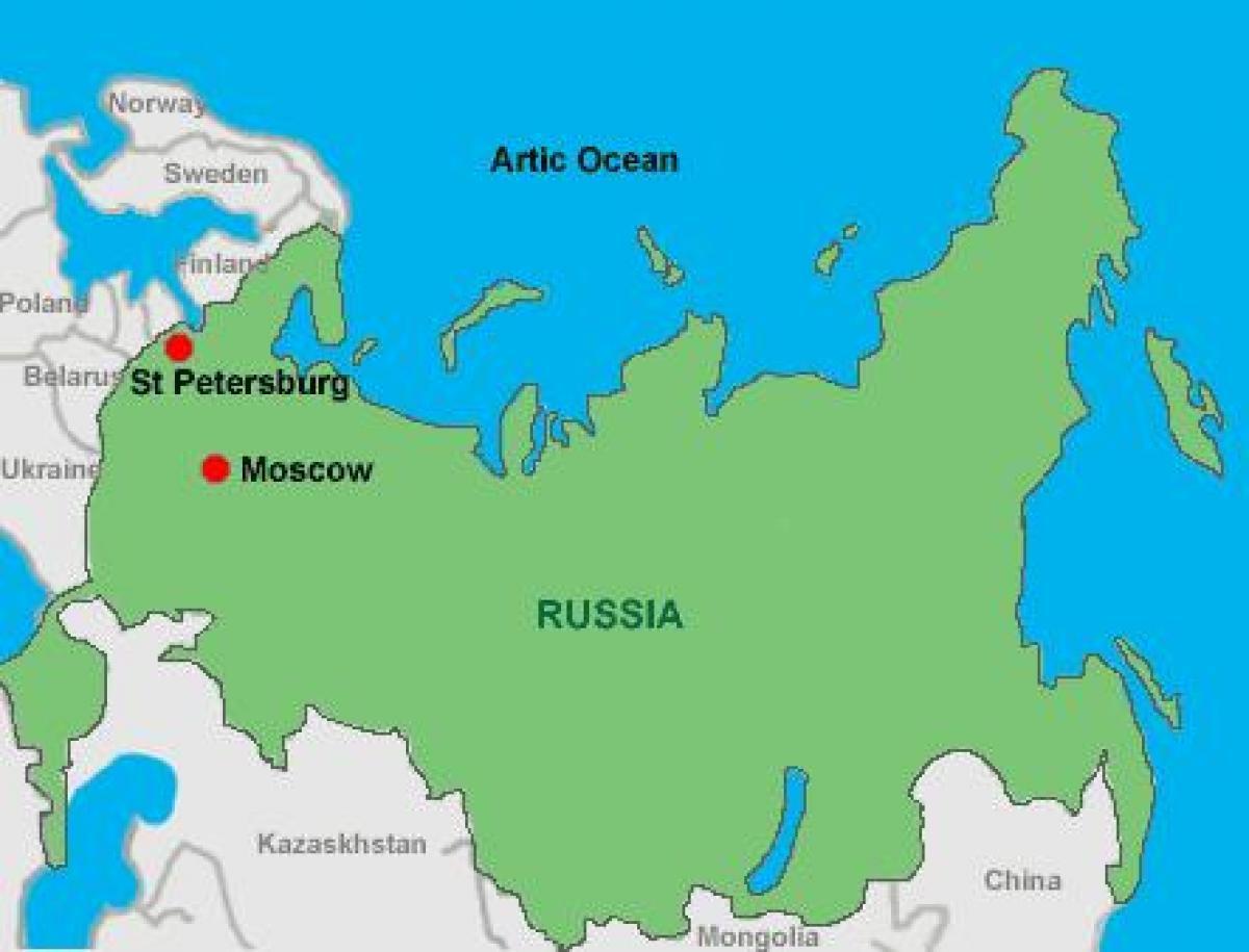 Москва і Санкт-Петербург на карті