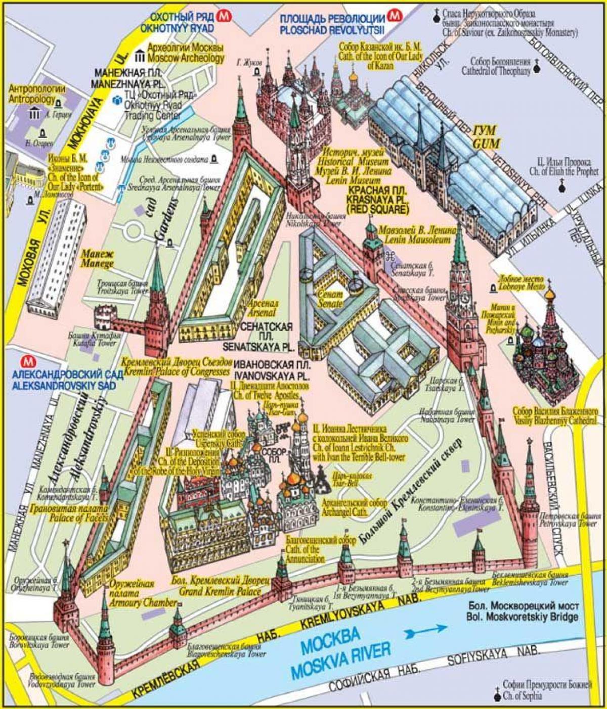 Червона площа карті Москви