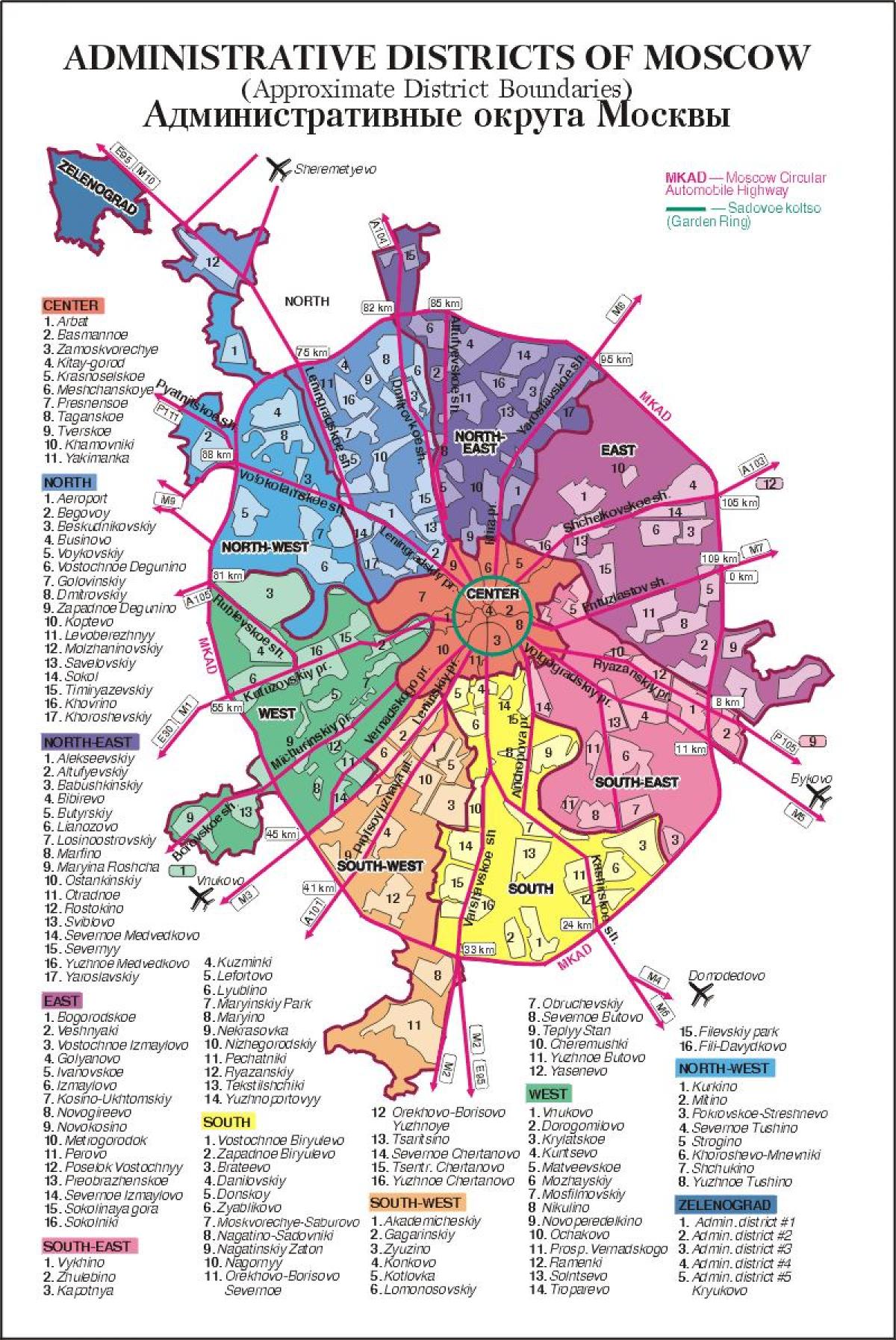 карта Москви округу