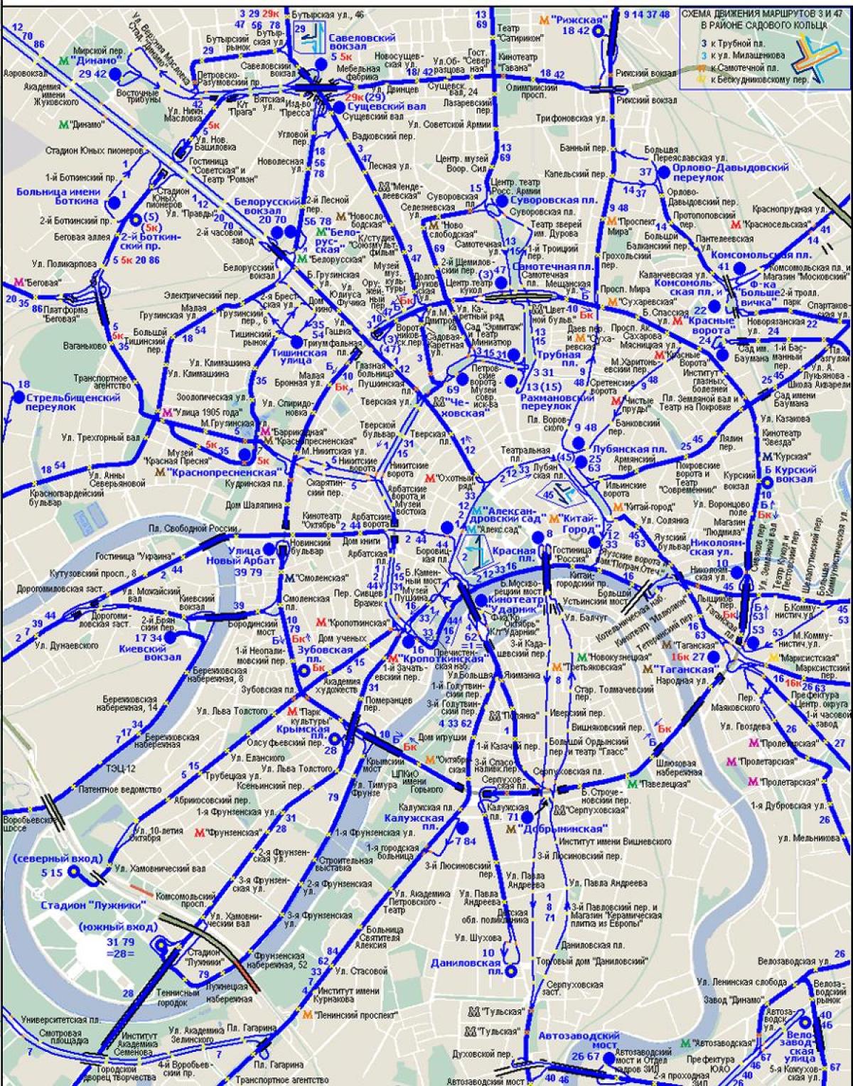 карта Москви тролейбус