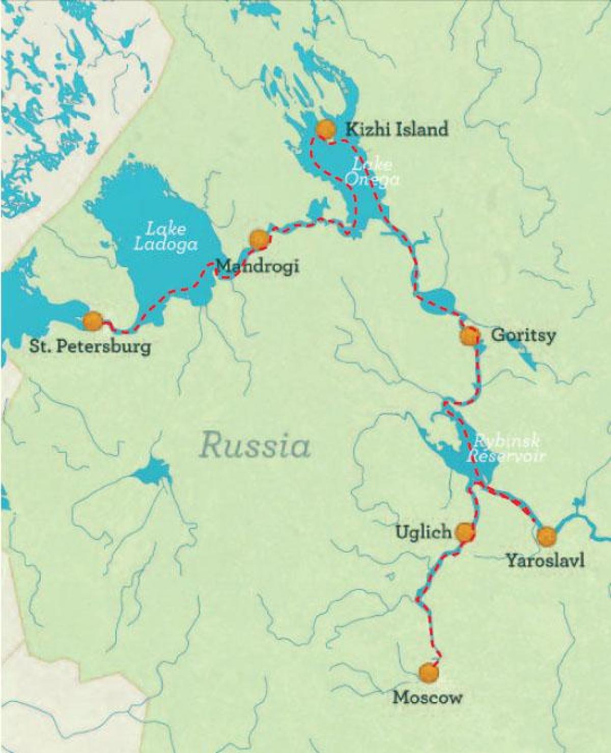 карта Санкт-Петербурга в Москву круїз