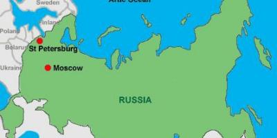 Москва і Санкт-Петербург на карті