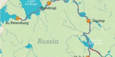 Карта Санкт-Петербурга в Москву круїз